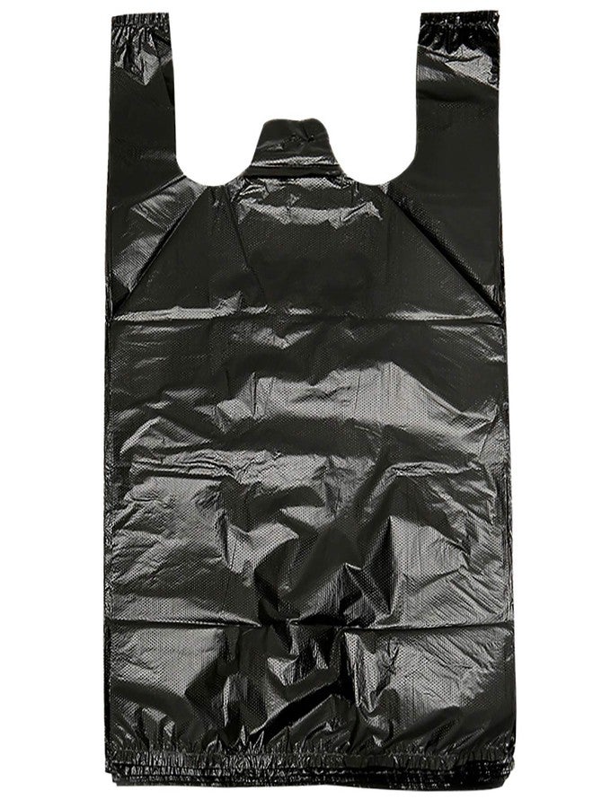 YYaaloa 100 pcs Black Trash Bags with Handles - 14x22 Super Thick 1.8mil Plastic Rubbish Bags for Office, Picnic, Kitchen, Bulk Use - Image 1